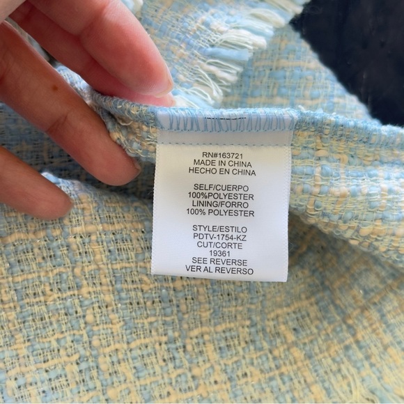 Elegant Blue Tweed Women's Dress Size Small - Picture 10 of 12